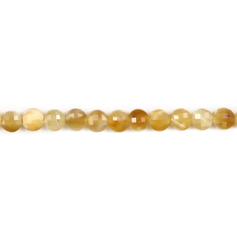 Oeuil de tigre gold, de forme ronde plate facetté, 4mm x 40cm