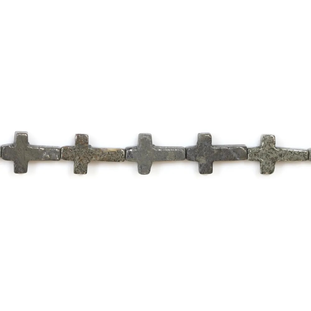 Pyrite croix 10x15mm x 40cm 