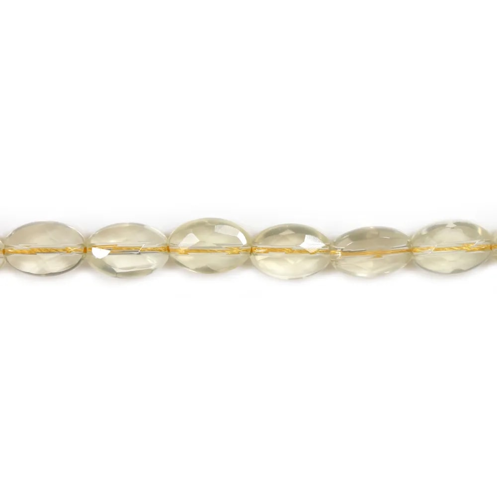 Quartz lemon jaune, de forme ovale facetté, 8 * 12mm x 40cm