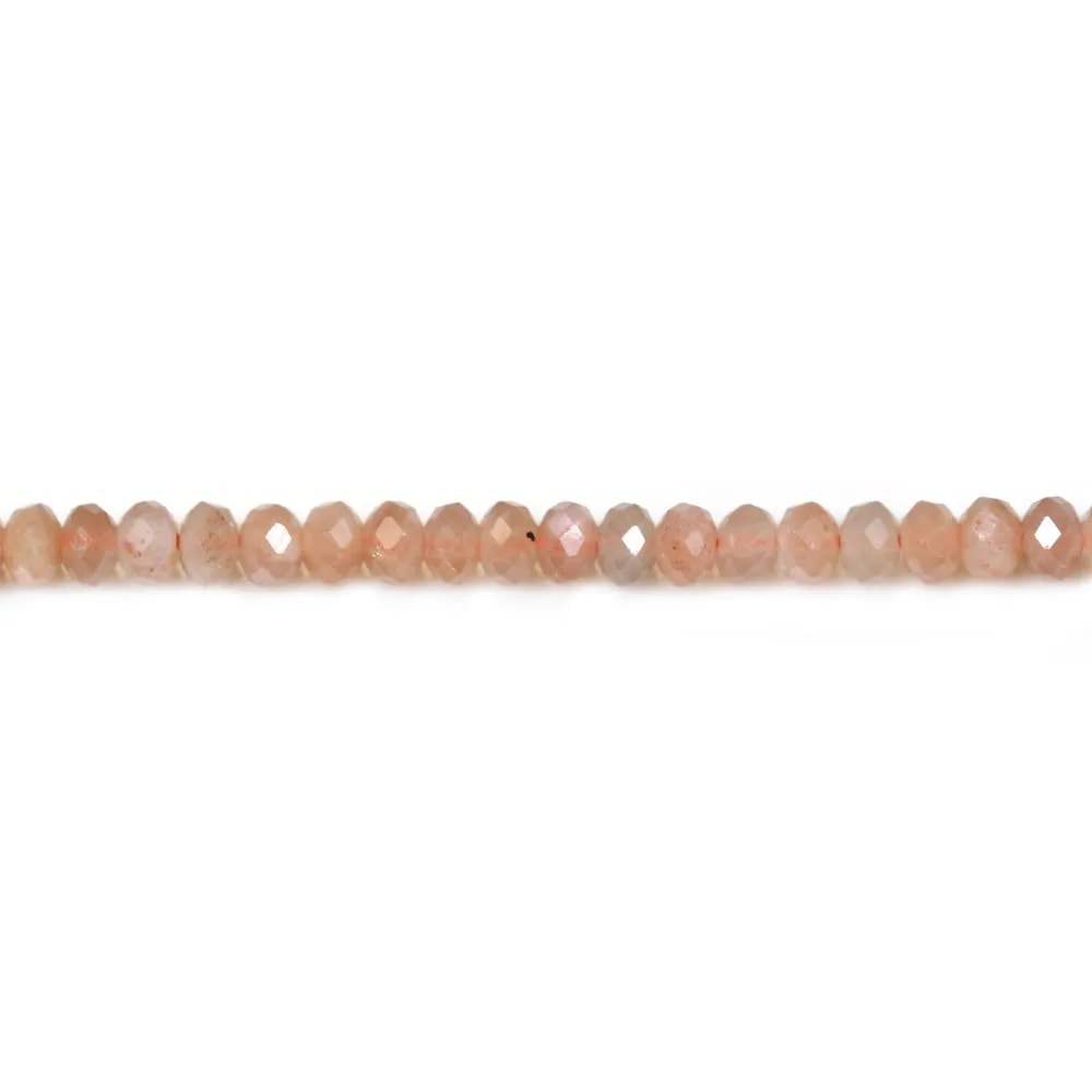 Pietra di luna arancione rondella sfaccettata 2x3mm x 40cm