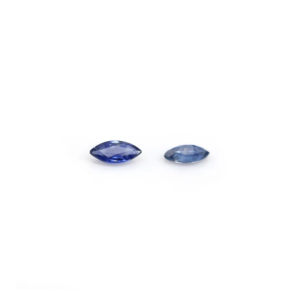 Saphir bleu à sertir, en forme de navette, 2.5 * 5mm x 1pc