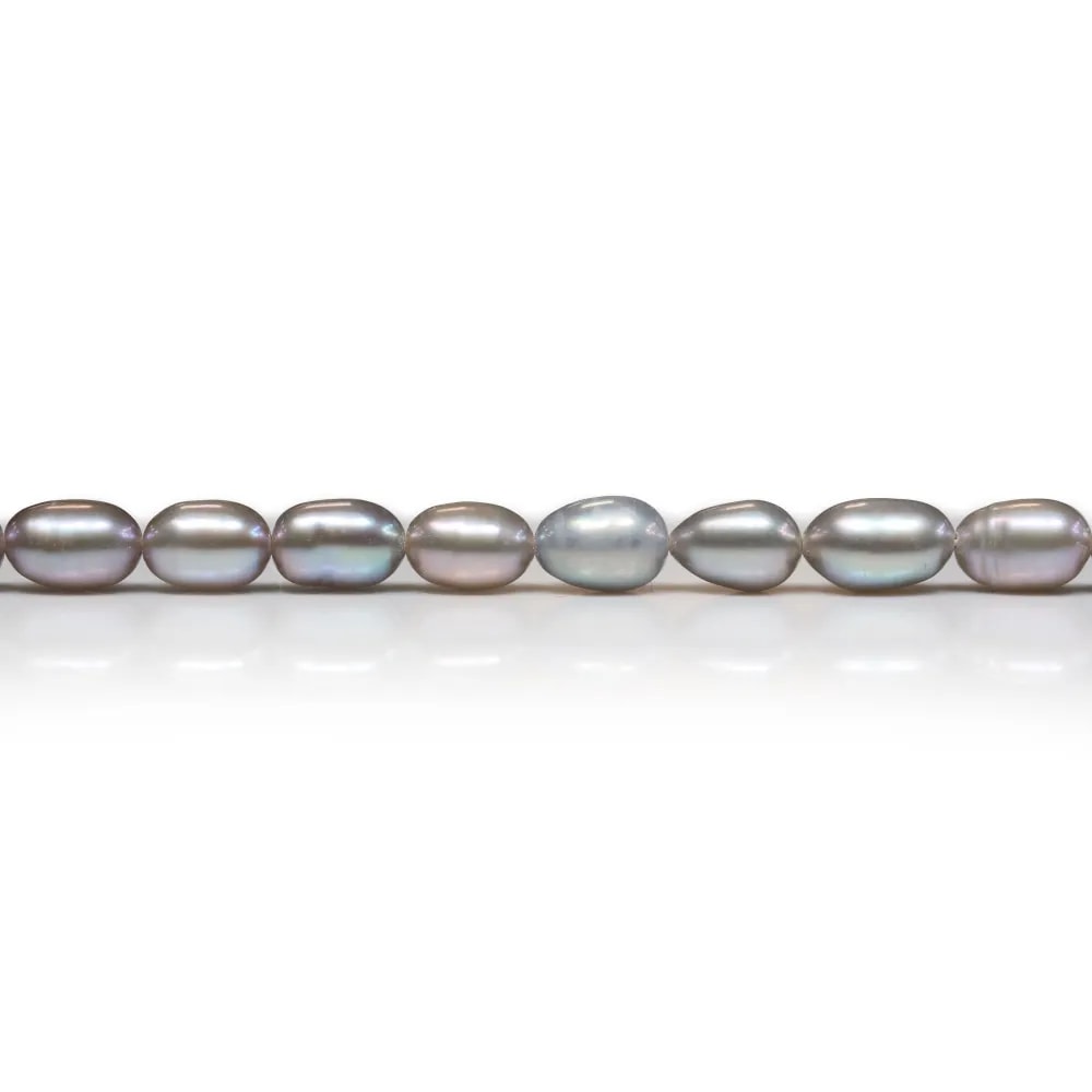 Perle de culture d'eau douce grise, olive, 6-6.5mm x 39cm