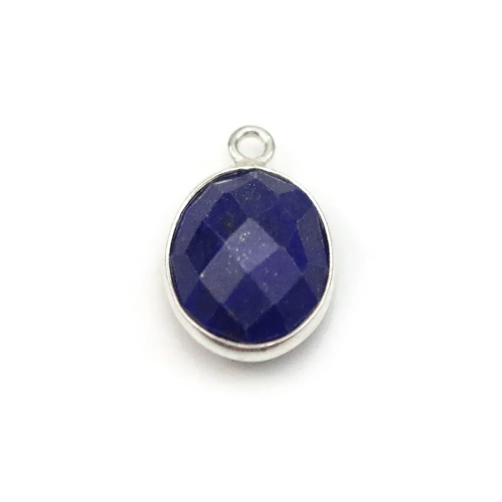 Lapis lazuli de forme ovale, 1 anneau, serti en argent, 11x13mm x 1pc