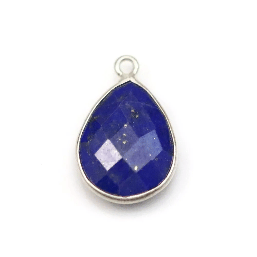 Lapis lazuli en forme de goutte, 1 anneau, serti en argent 13x17mm x 1pc
