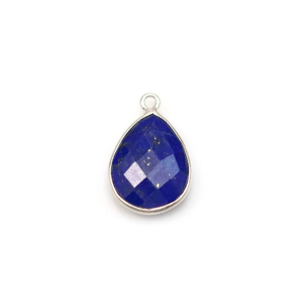 Lapis lazuli en forme de goutte, 1 anneau, serti en argent 11x15mm x 1pc