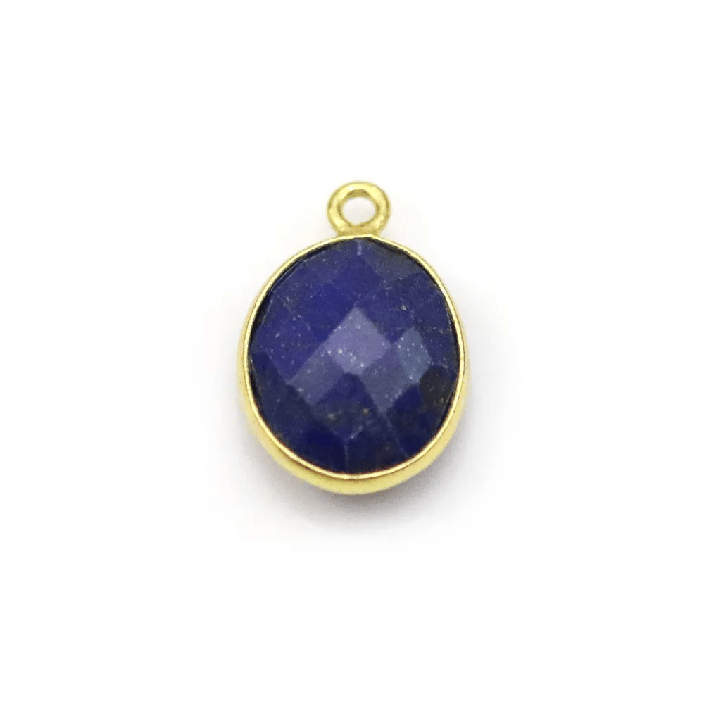 Lapis lazuli in oval-shaped, 1 ring, set in gilt silver, 11 * 13mm x 1pc
