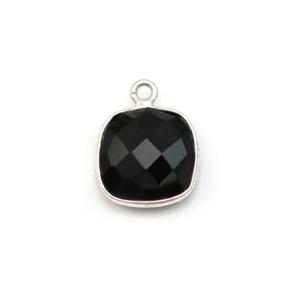 Agate carré 1 anneau serti en argent 925  x 1pc