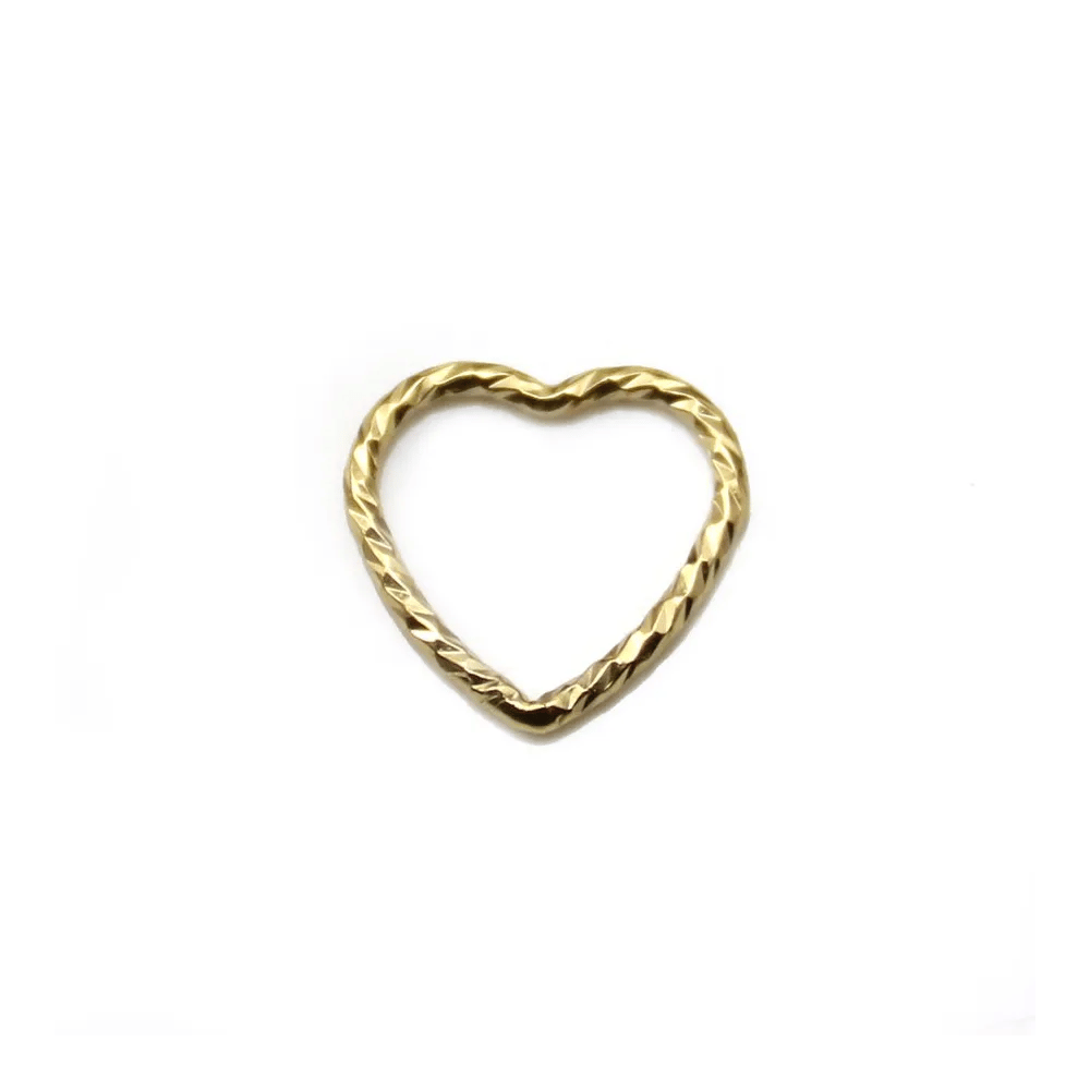 Sparkle rings in 14k gold filled, in shape of a heart, 9 * 10mm x 2pcs