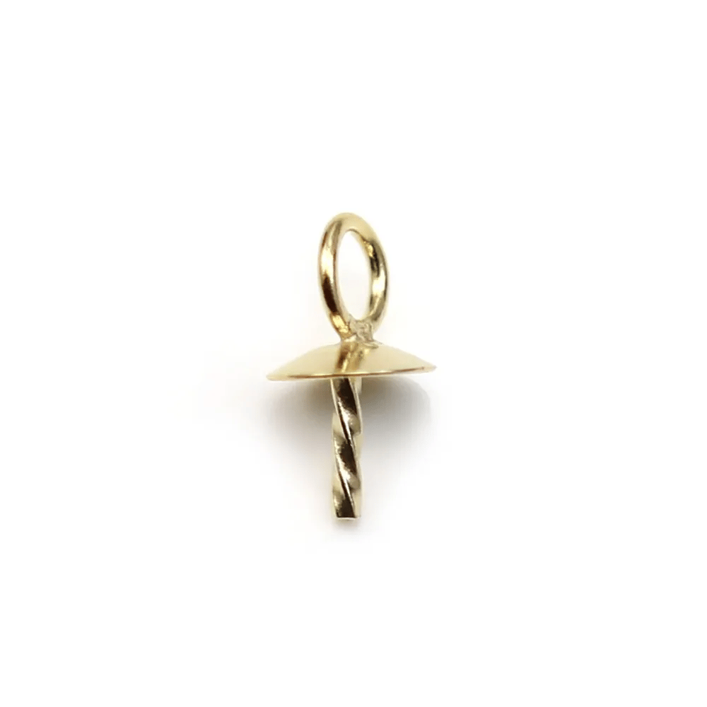 14k gold filled bail for half-drillled bead 4mm x 2pcs