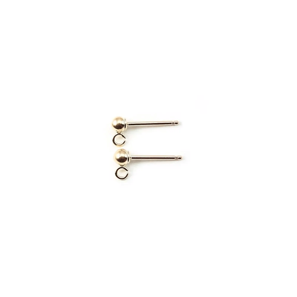 CLOU D'OREILLES BOULE 3MM GOLD FILLED 14 CARAT 0.9G10PCS