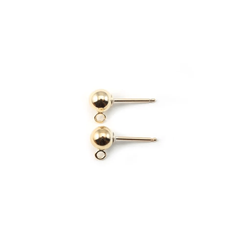 CLOU D'OREILLES BOULE 5MM GOLD FILLED 14 CARAT 2.0G10PCS
