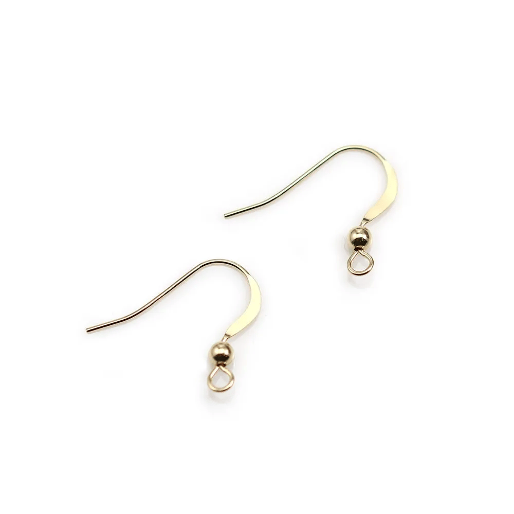 Boucles d'oreilles avec boule 3mm Gold filled 14 carat 20mm x 2pcs