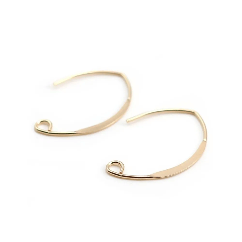 Crochets d'oreilles 25mm en gold filled 14 carats x 2pcs