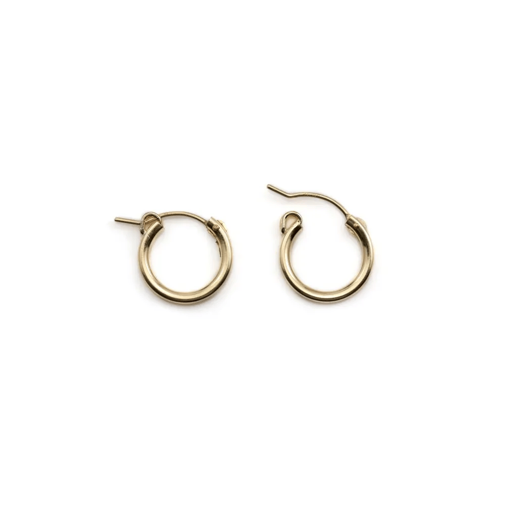 14k gold filled hoop earrings to decorate 15x0.7mm x 2pcs