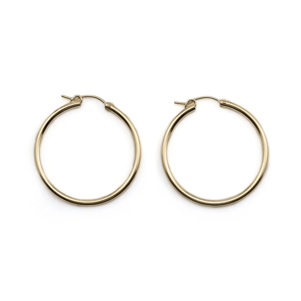 Créoles en gold filled 14 carats 35x2.3mm x 2pcs