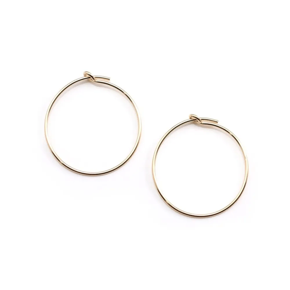 Créoles à décorer 20x0.7mm en gold filled 14 carats x 2pcs
