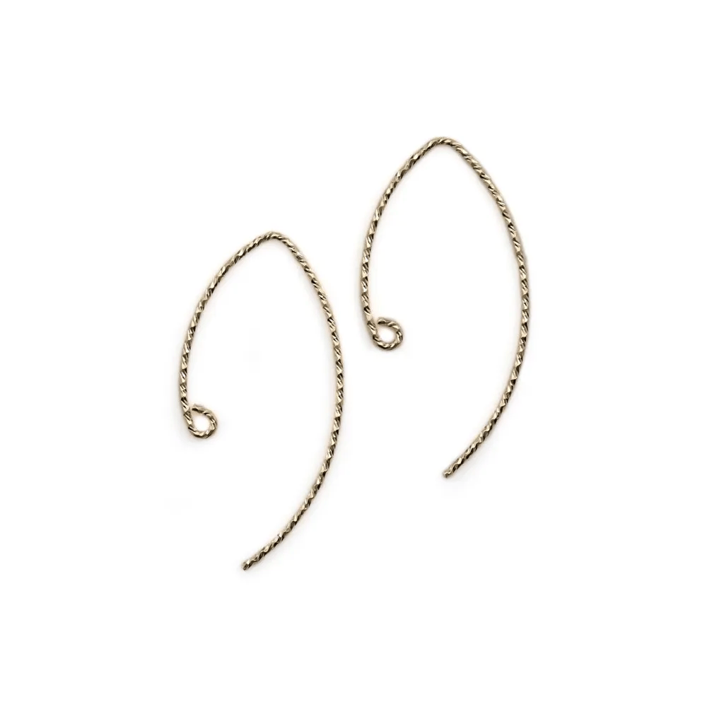 Crochets d'oreilles spaekle en gold filled 14 carats 34x0.76mm x 2pcs