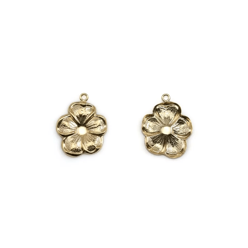 Breloque fleur en gold filled 14 carats 12x11mm x 1pc