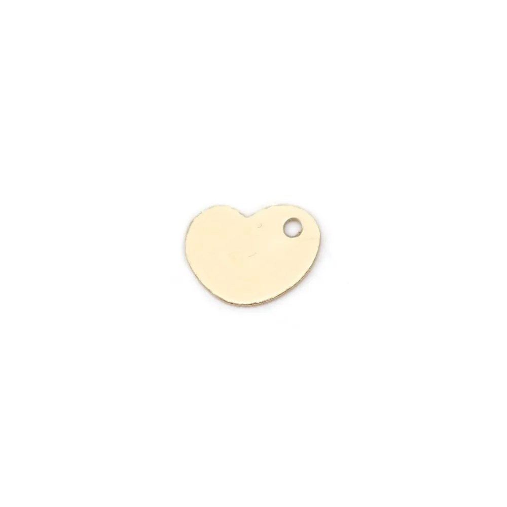 Breloque en gold-filled médaille coeur à graver 7x8mm x 1pc