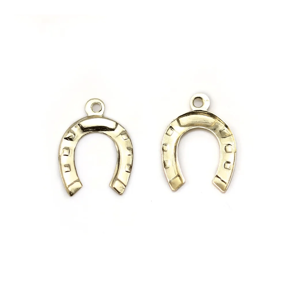 Charm in gold filled 14 carats, in shape of horseshoe , in size of 9 * 12mm x 2pcs