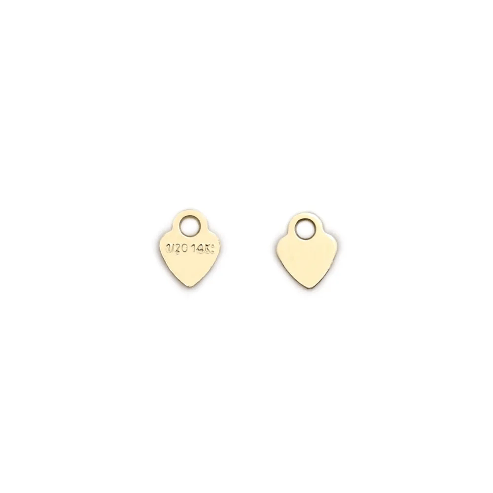 Breloque en gold-filled médaille coeur à graver 3.5x4.5mm x 4pcs