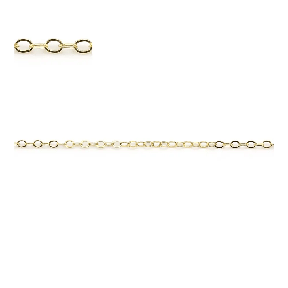 Chaîne 14KGF Hammered Cable 1.3x1.8mm x 50cm