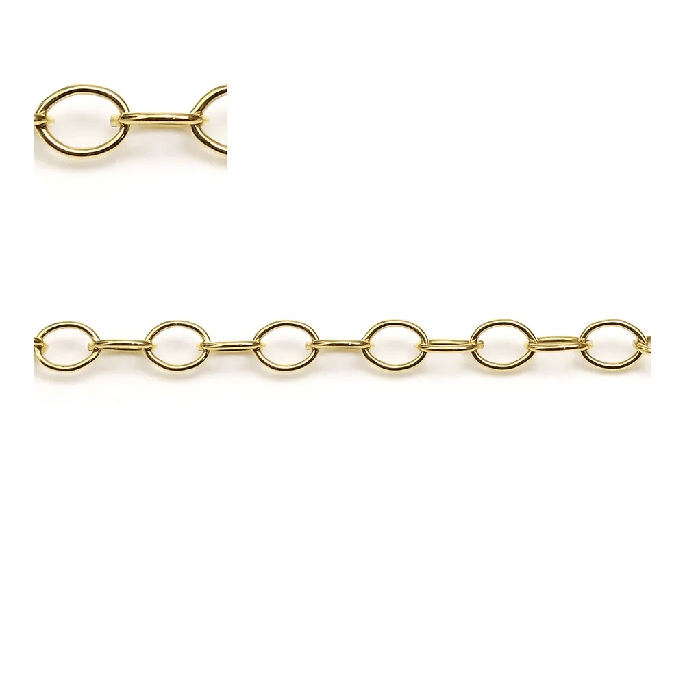 Chaine14KGF  Maille Anneau Ovale 4x5mm  x  50cm