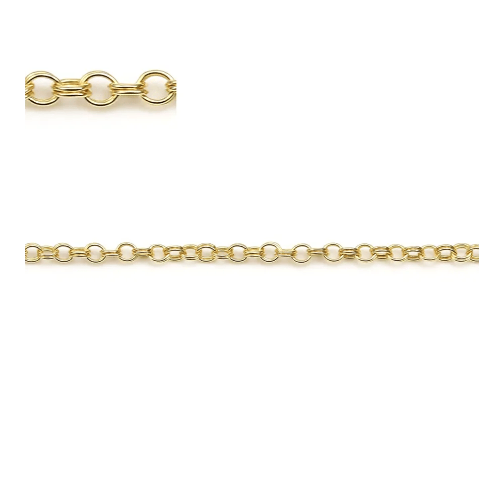 Chaine 14KGF anneaux double croise 1.7mm x 50cm
