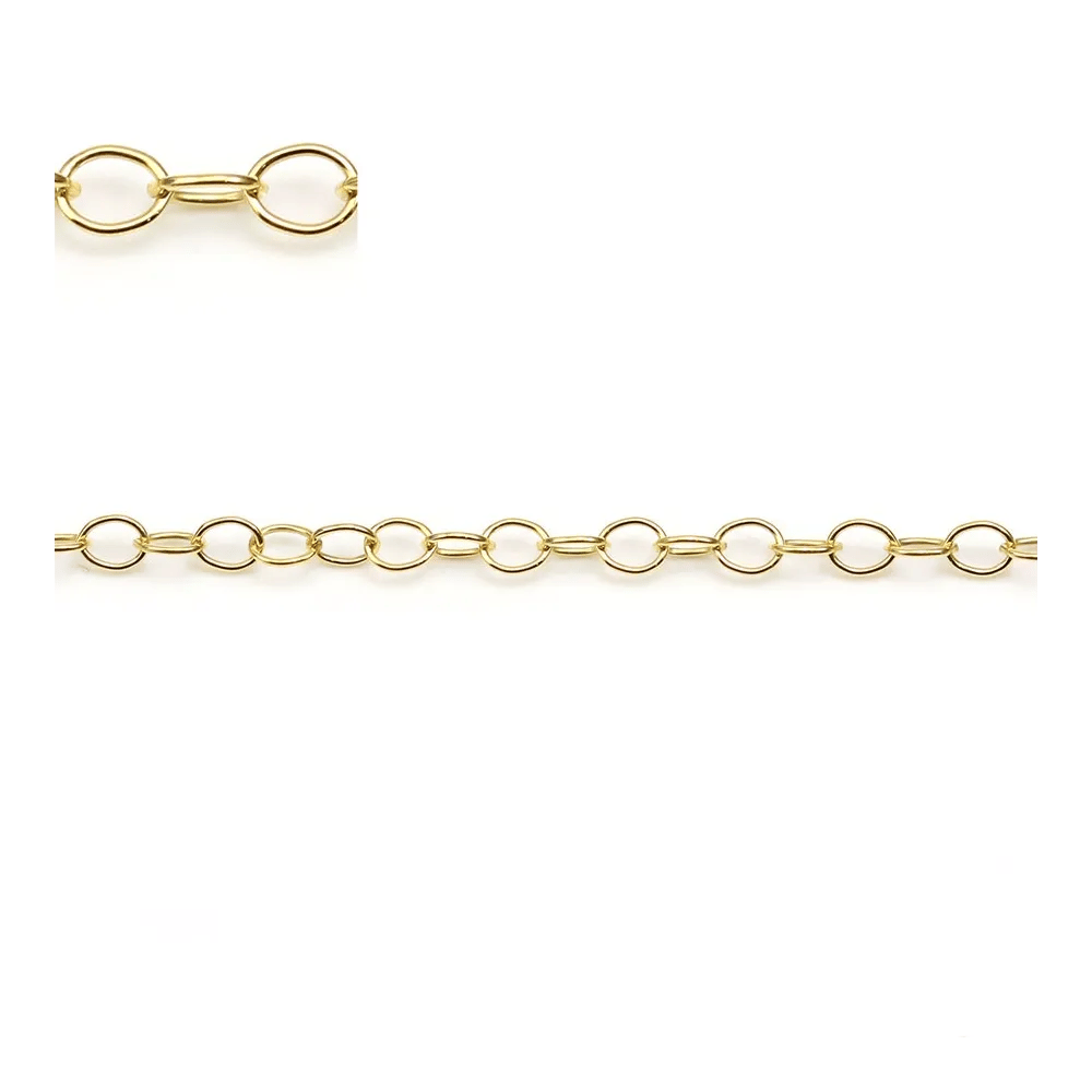 Chaine gold filled  14 carats  maille  ovale 2.6x3.7mm x  50cm