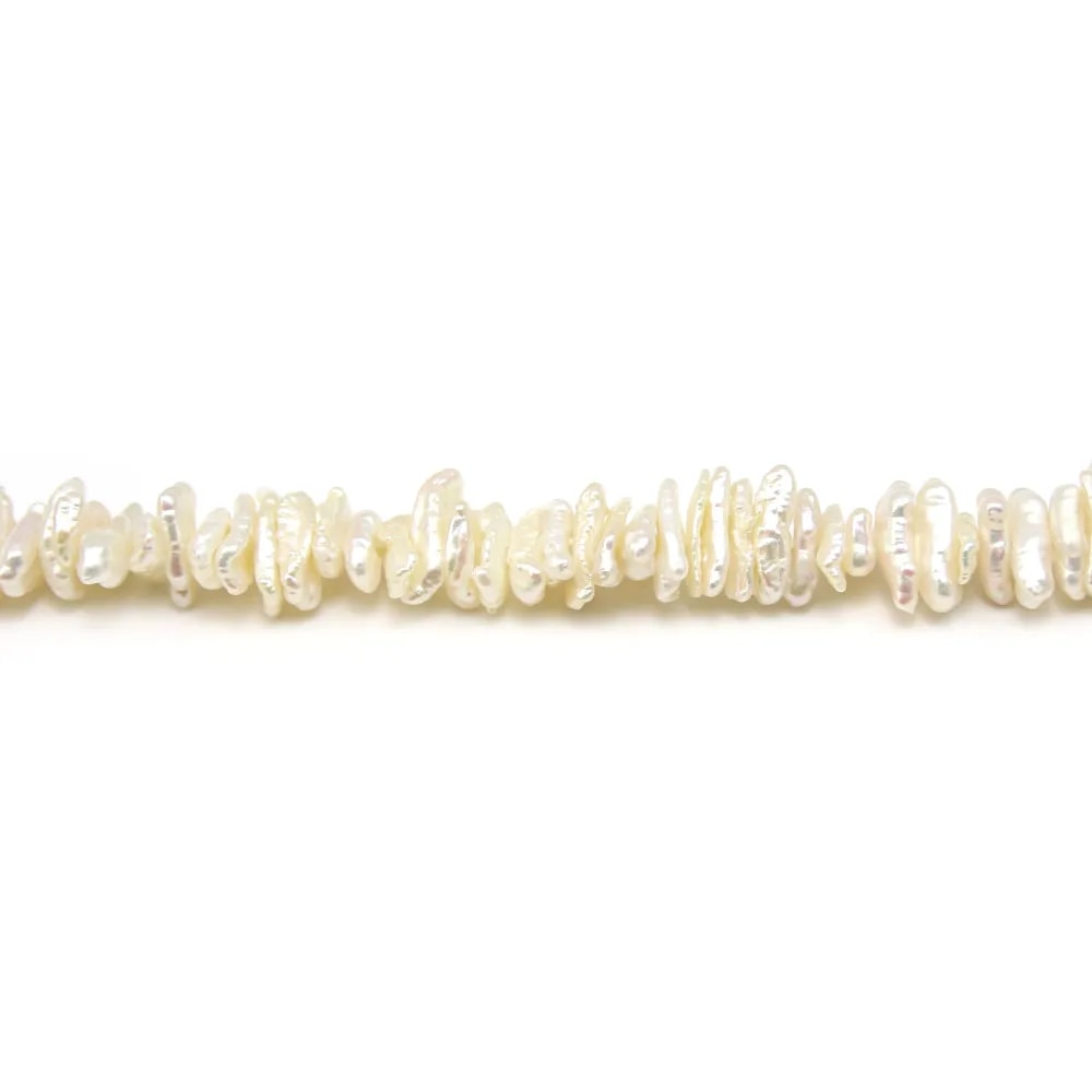 White freshwater pearl baroque 6x12mm x 40cm