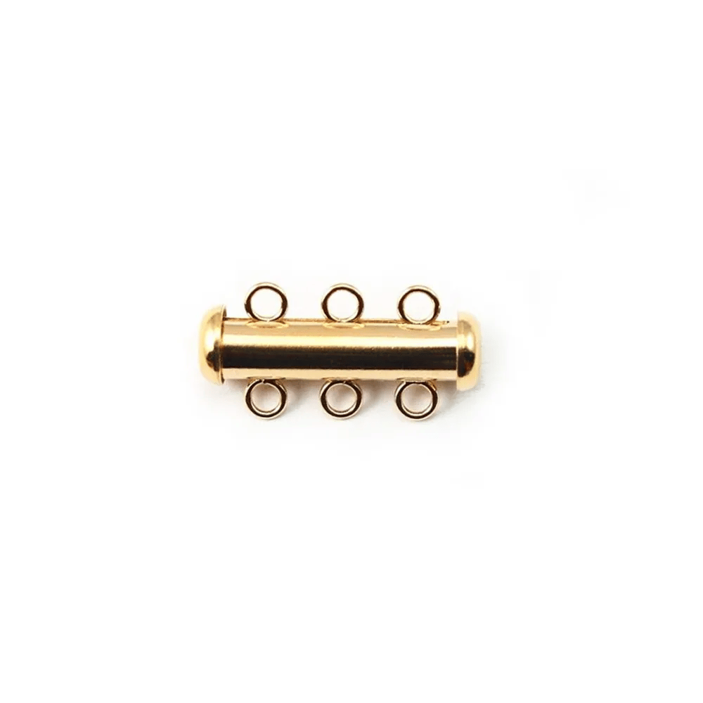 Fermoir 3rangs coulissant 2pcs 4.3x20mm gold filled 14 carats x 1pc