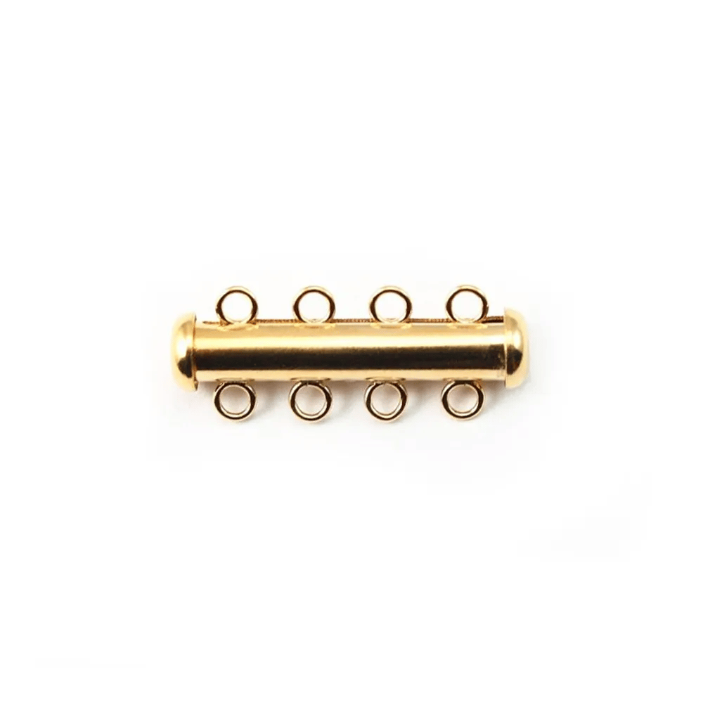 14K Gold filled tube clasp 4 row 4.3X26MM x 1pc