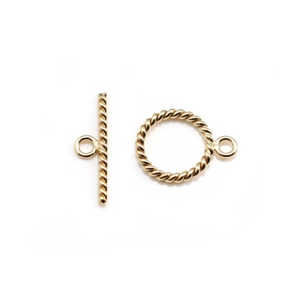Fermoir Toggle OT Guilloché Gold filled 14 carats 11mm  x 1pc