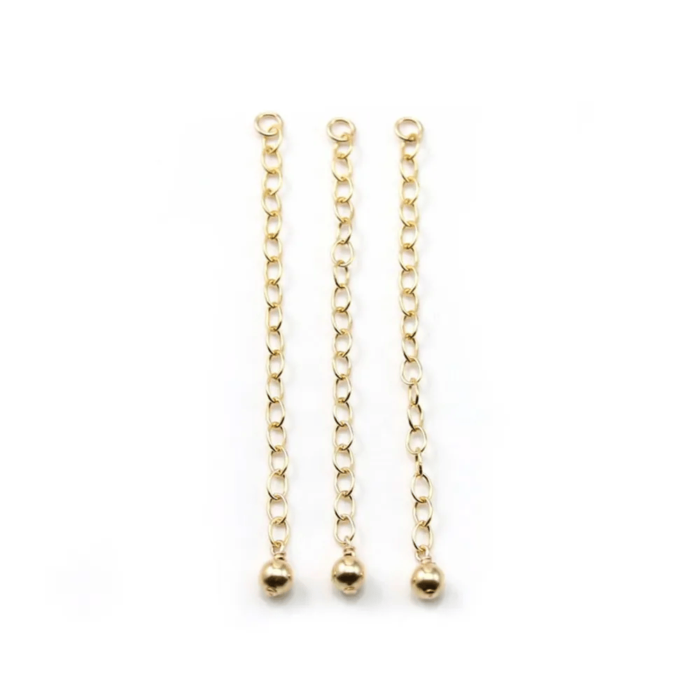 Chaine allongée&boule gold filled 14 carats  4mm x1pc