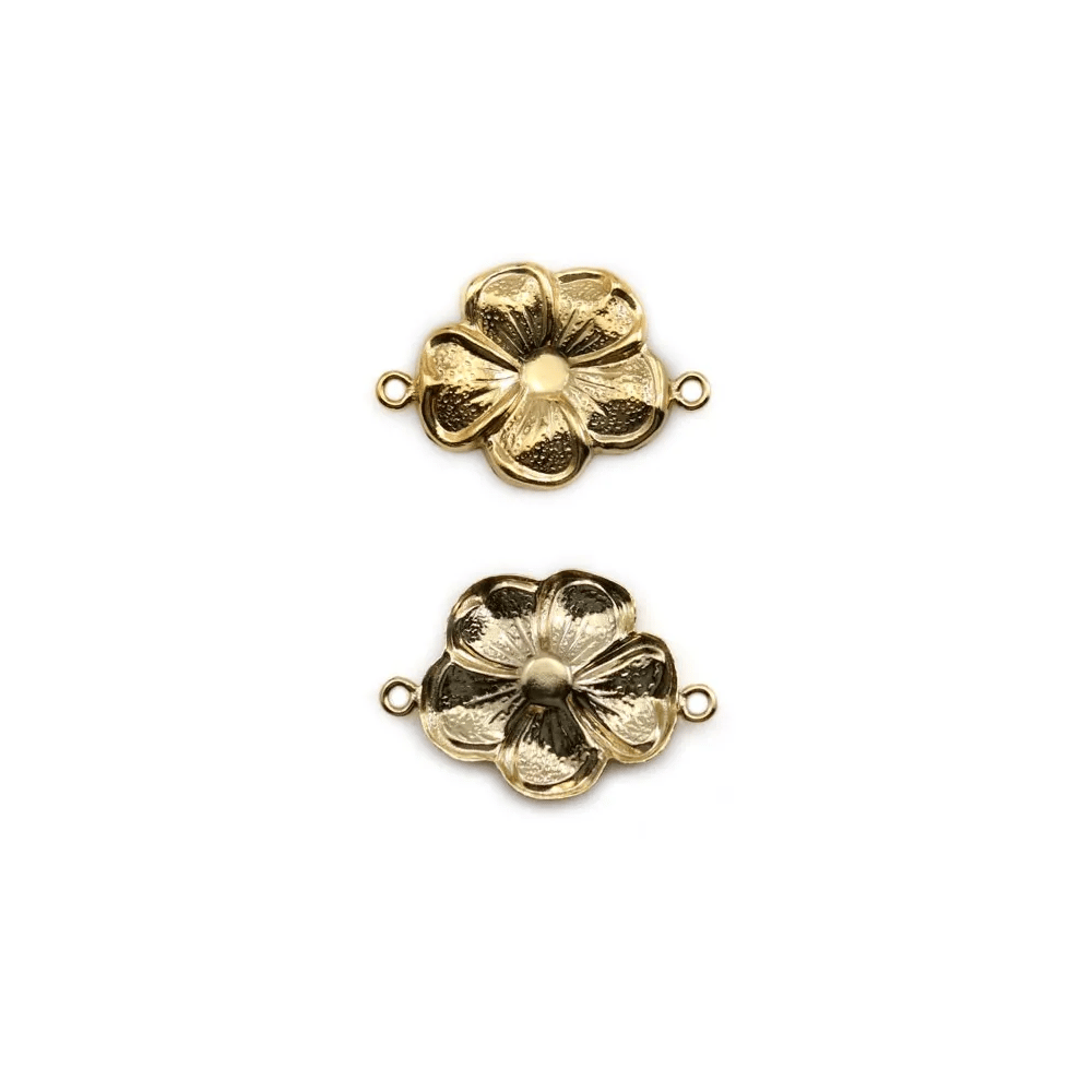 Intercalaire fleur en gold filled 14 carats 11x16mm x 1pc