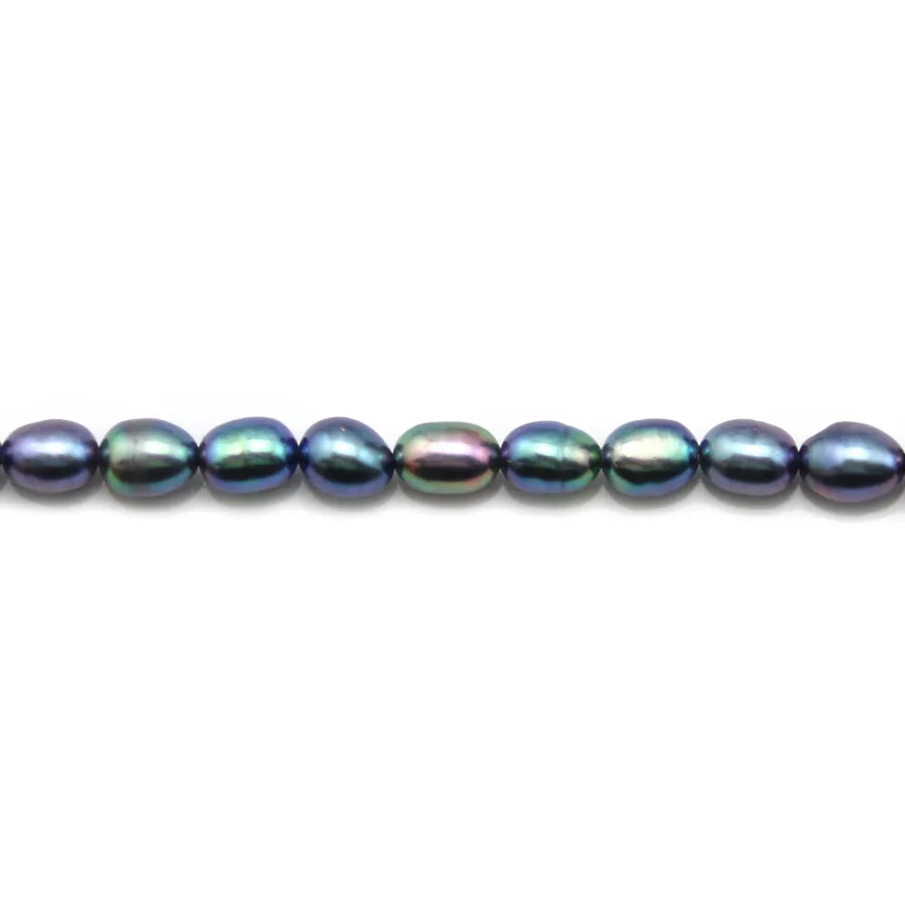Perles de culture d'eau douce, bleu violacé, olive, 5-6mm x 10pcs
