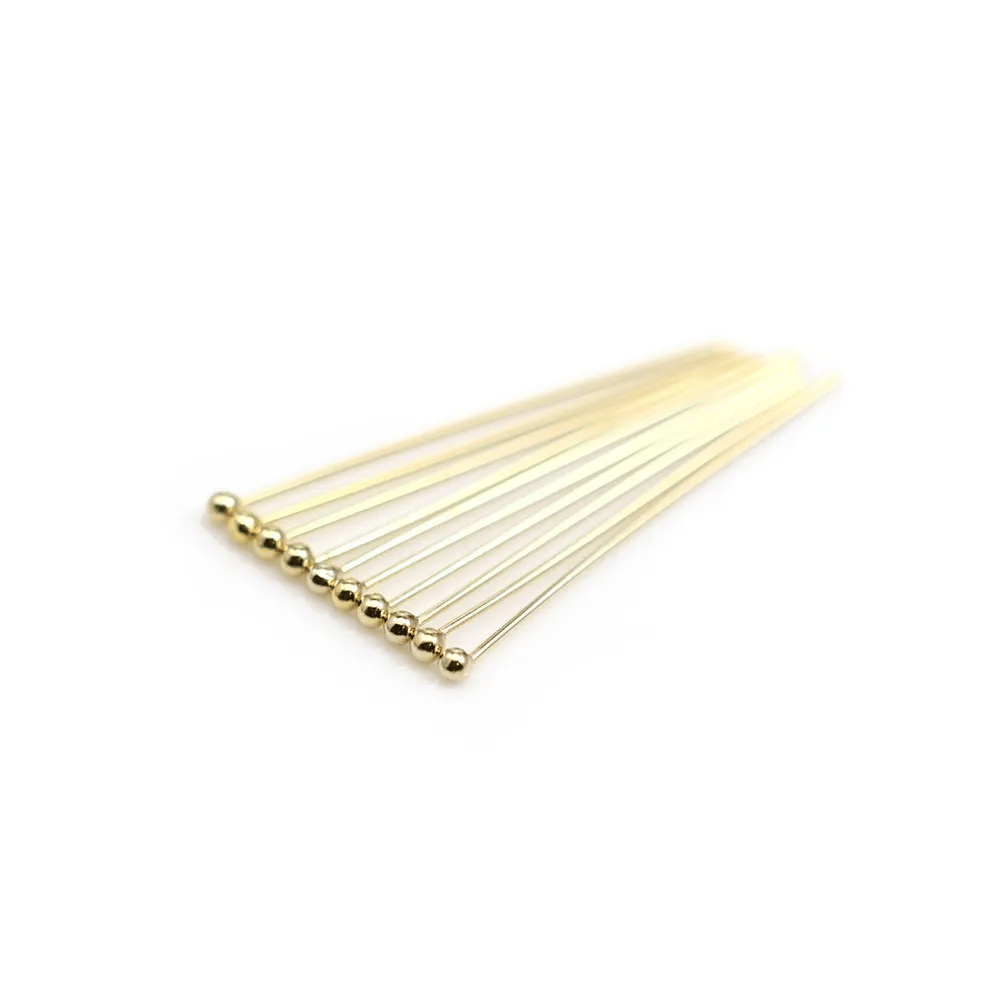 Clou tete en boule 25X0.5mm Gold Filled 14 carats x 5pcs