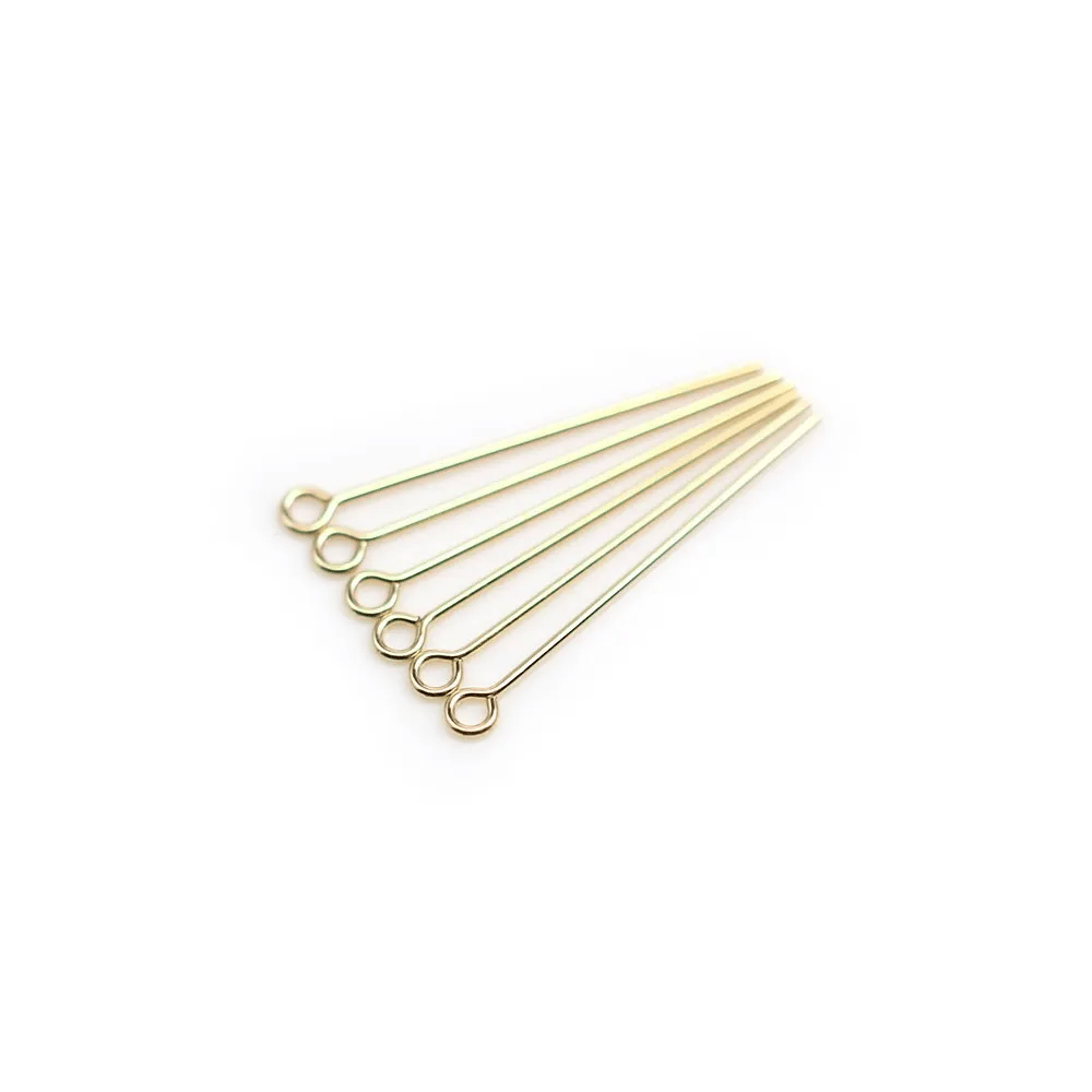 Clou tête anneau 0.64 x 25.4mm Gold Filled 14 carats x 8 pcs