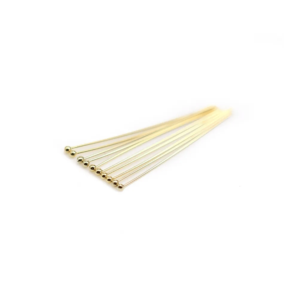 14K Gold filled Ball Headpin 25X0.5mm x 5pcs
