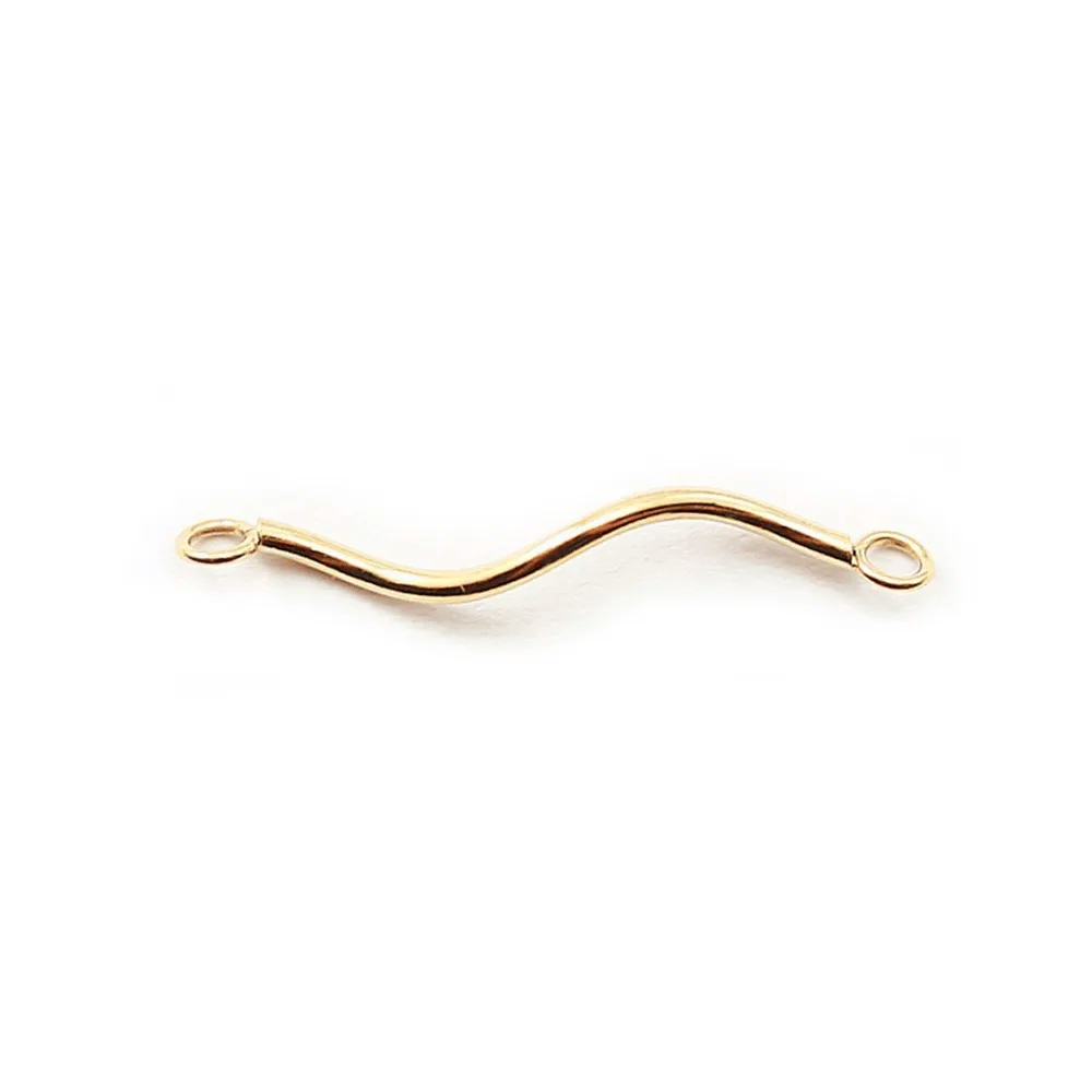 Spiral tube 22.5mm anneau soude 2.5mm Gold Filled 14 carats x 2pcs