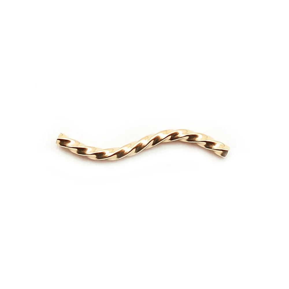 Tube twistes 20x1.5mm Gold Filled 14 carats x 2pcs