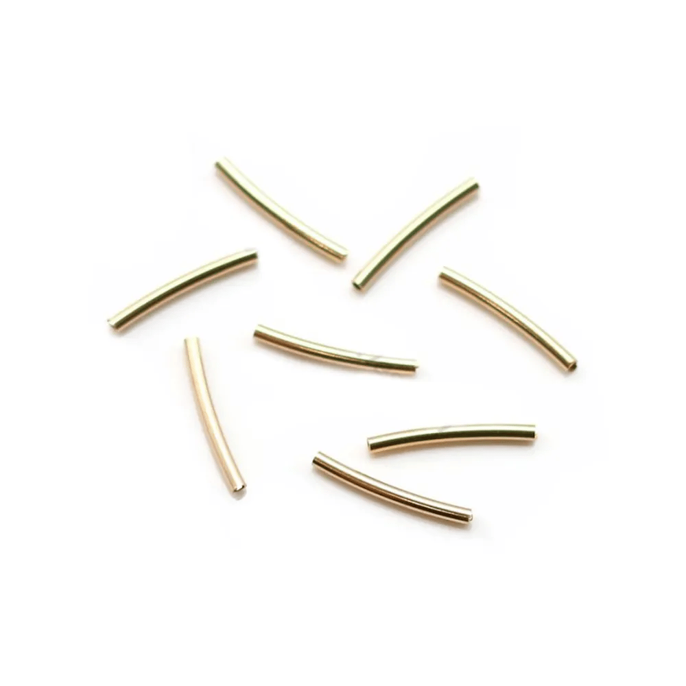 Curved tube gold filled 14 carat 10x1.0x0.5mm x 10pcs