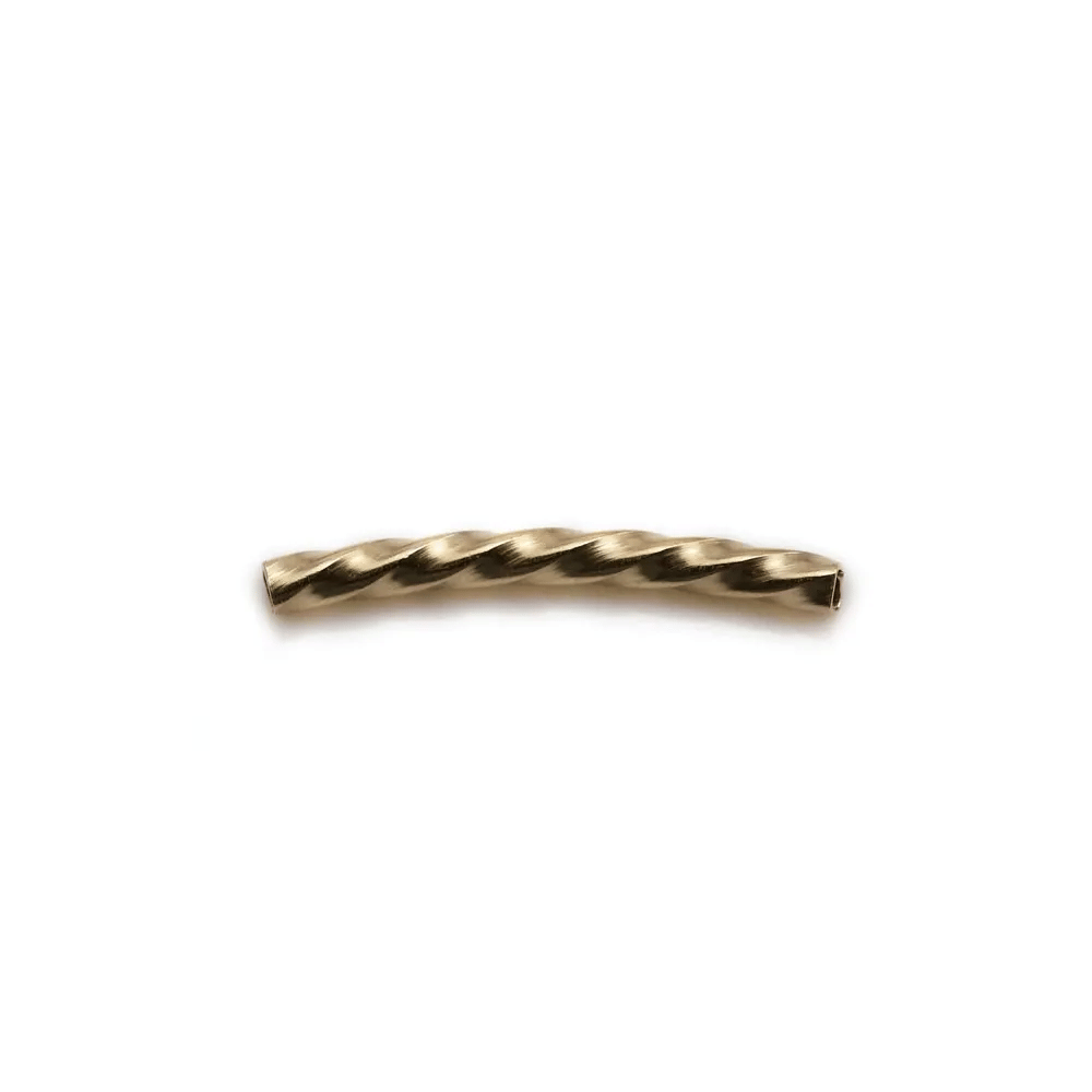 Tube torsadé carré en gold filled 14 carats 15x1.5mm x 2pcs
