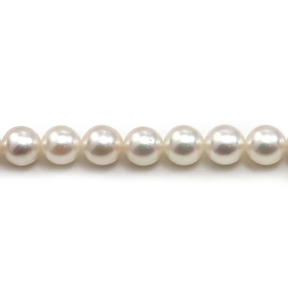 Perles culture AKOYA japonais rond  7-7.5mm   x 40cm