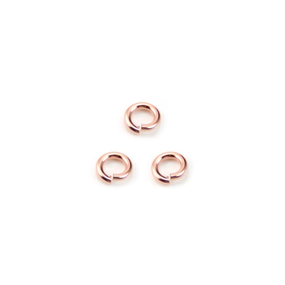 Gold filled rosé 14k anneaux ouvert 4 x 0.8mm x 10pcs