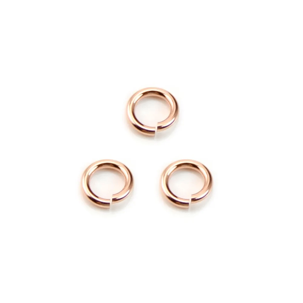 Gold filled rosé 14k anneaux ouvert 6 x 1mm x 4pcs