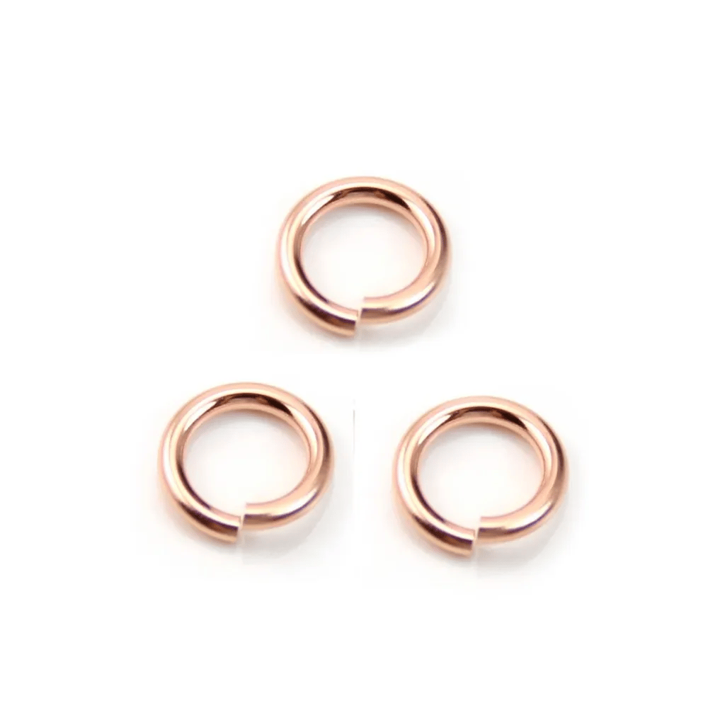 14k rosz gold filled jumprings open 1.3 x 8mm x 2pcs