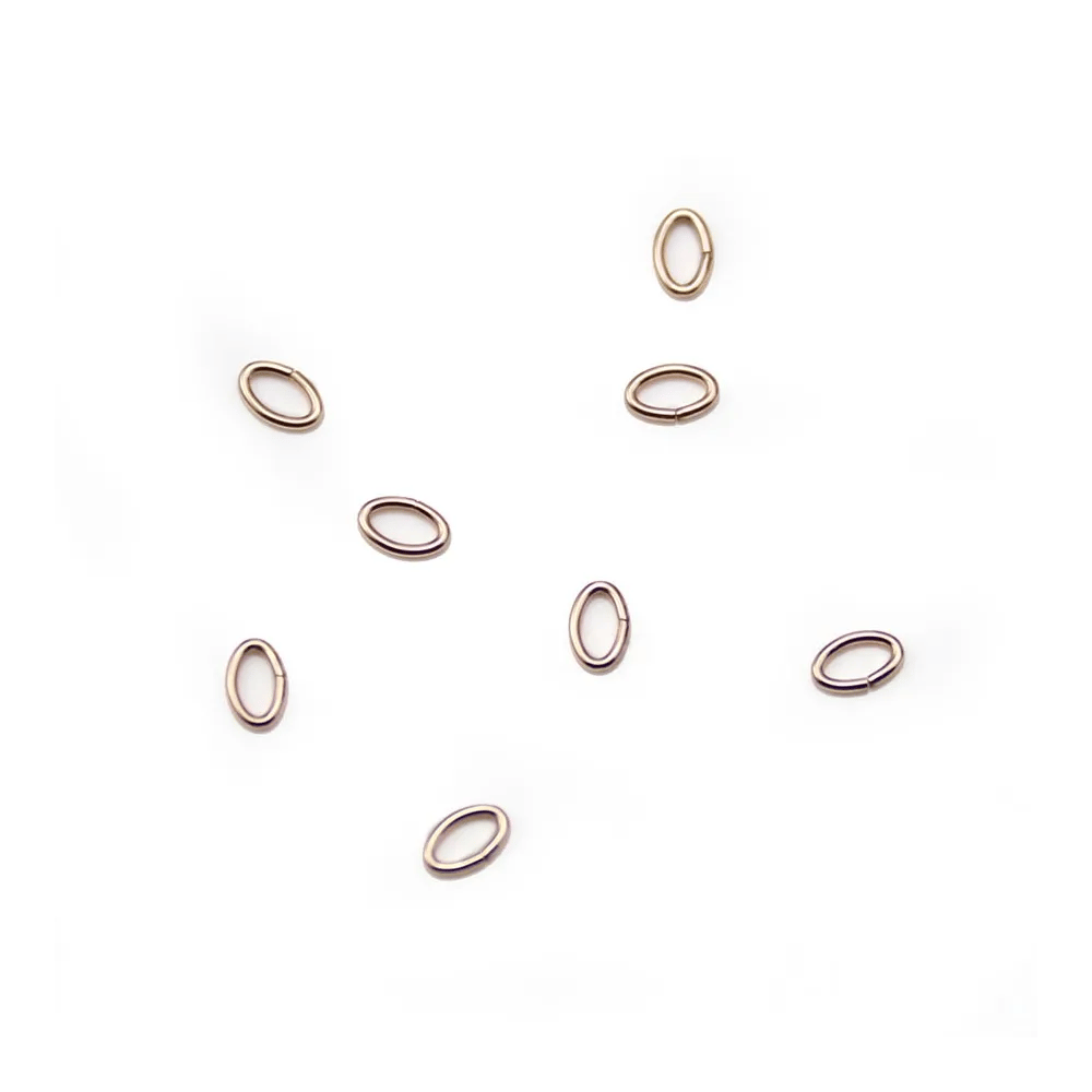 Anneaux oval ouvert, en gold filled 14 carats rosé, 0.64 * 3.0 * 4.6mm x 10pcs