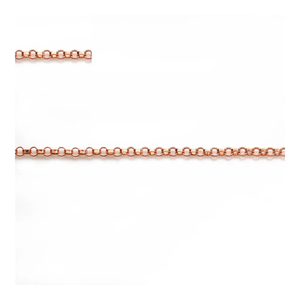 Chaîne en gold filled rose, 14 carats, maille ronde, de taille 1.3mm x 50cm