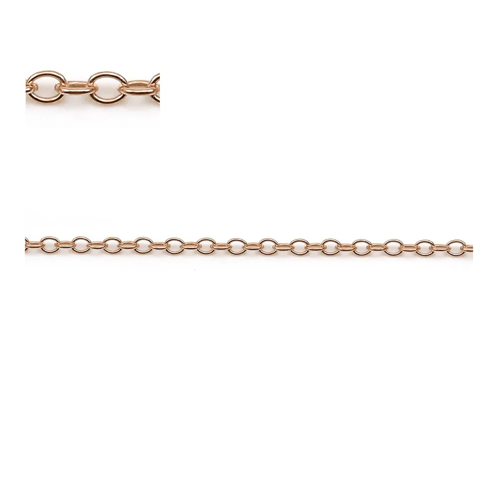 Chaine gold filled rose 14 carats  maille  ovale 1.7mm x  50cm